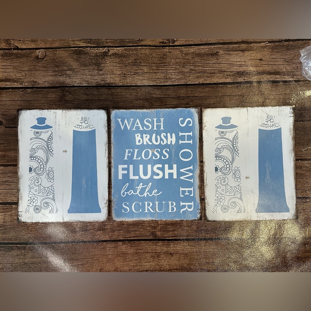 Farmhouse Bathroom Frameless Prints - Set of 3